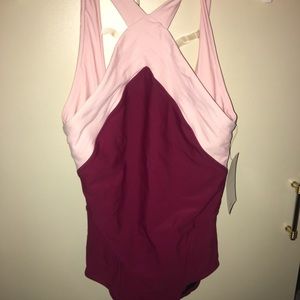Burgundy & Light Pink, Capezio Leo. Adult S. NWT.